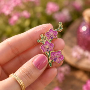 Pin's fleur pin's orchidée 2789 pin's fleur bohème pin's chic pin's fleur veste femme le grenier a perles (2)