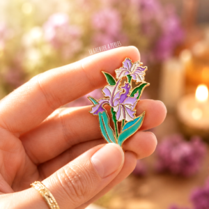 pin's fleur lys mauve pin's fleur chic bohème pin's fleur pour veste femme le grenier a perles