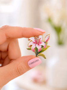 pin's fleur lys rose pin's fleur chic bohème pin's fleur pour veste femme le grenier a perles