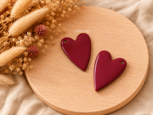 2 breloques coeur rouge