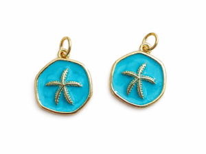 Breloques Etoile de mer turquoise et Or 2838 breloque océan mer le grenier a perles