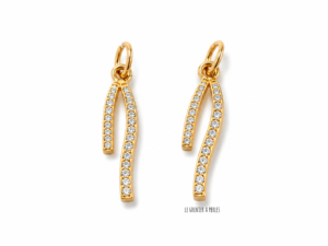 2 breloques Pampilles Or et Strass